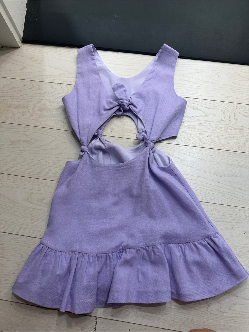 Peixoto Lilac Cutout Tie-Front Kids Dress